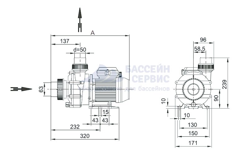 Насос "Badu 47/22" без префильтра 23 м³/ч, 1,2 кВт, 220 В /204.7220.038/1002139, цена - за 1 шт - фотография № 2