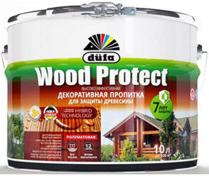 Пропитка декоративная Dufa Wood Protect для защиты древесины Палисандр 10 л