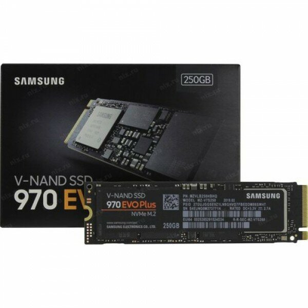 Накопитель SSD Samsung PCI-E x4 250Gb MZ-V7S250BW 970 EVO Plus M.2 2280