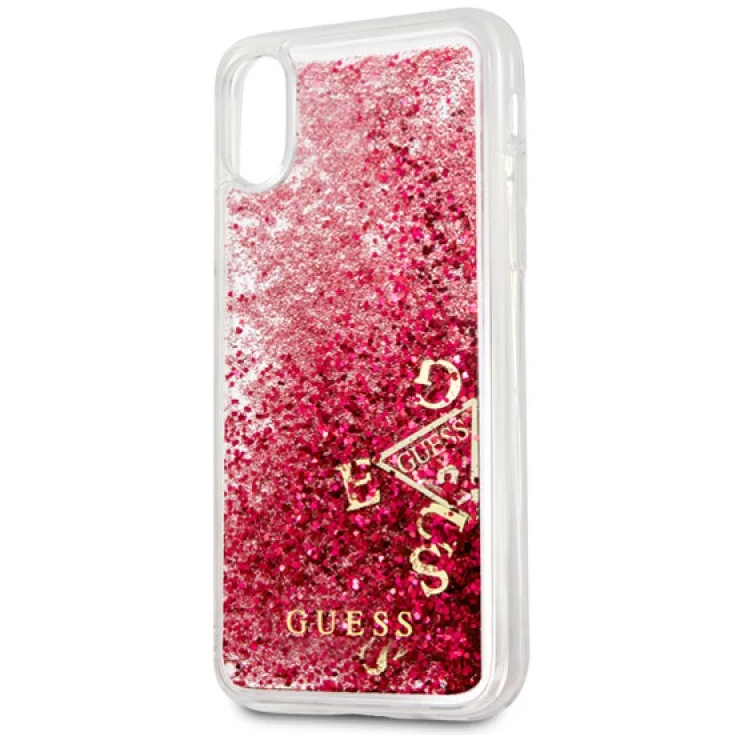 Чехол Guess для Apple iPhone X Glitter Hard PC Raspberry