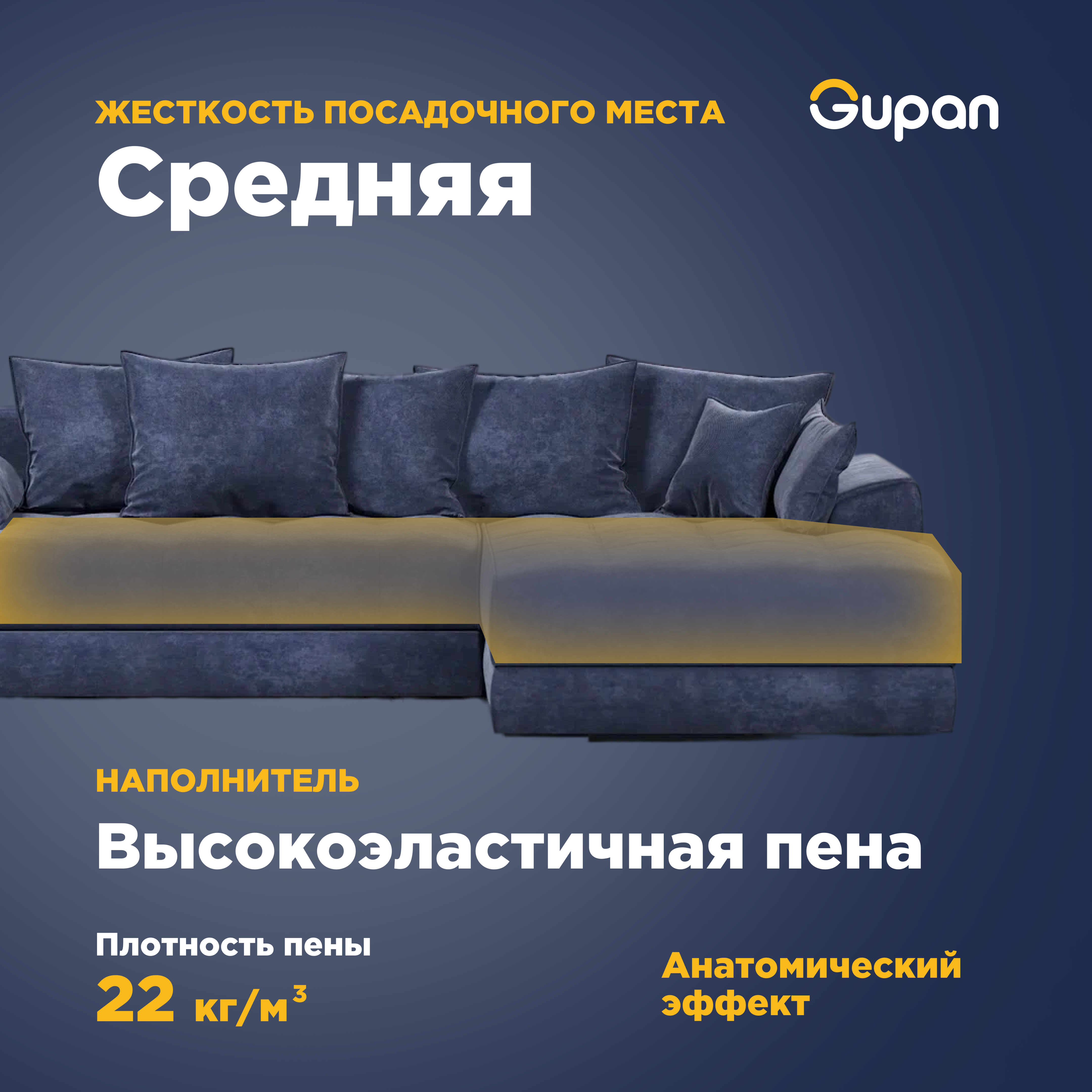 Угловой диван-кровать Gupan Nordkisa, механизм Еврокнижка, 285х190х87 см, наполнитель ППУ, ящик для белья, цвет Amigo Navy, угол справа - фотография № 3