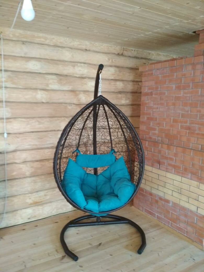 Подвесное кресло-качалка Крит (коричневый) - фотография № 2