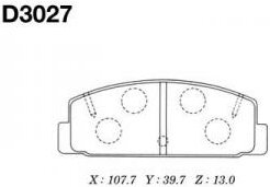 Колодки дисковые Mk Kashiyama D3027 Mazda: GJYB-26-48Z9C GJYB-26-48ZA B6Y8-26-43Z GJYB2648Z Mazda 323 Astina Vi (Bj).