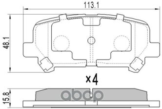 Колодки Тормозные Зад Honda Pilot Yf4 2009-2014 Sat арт. ST-43022-STX-A00