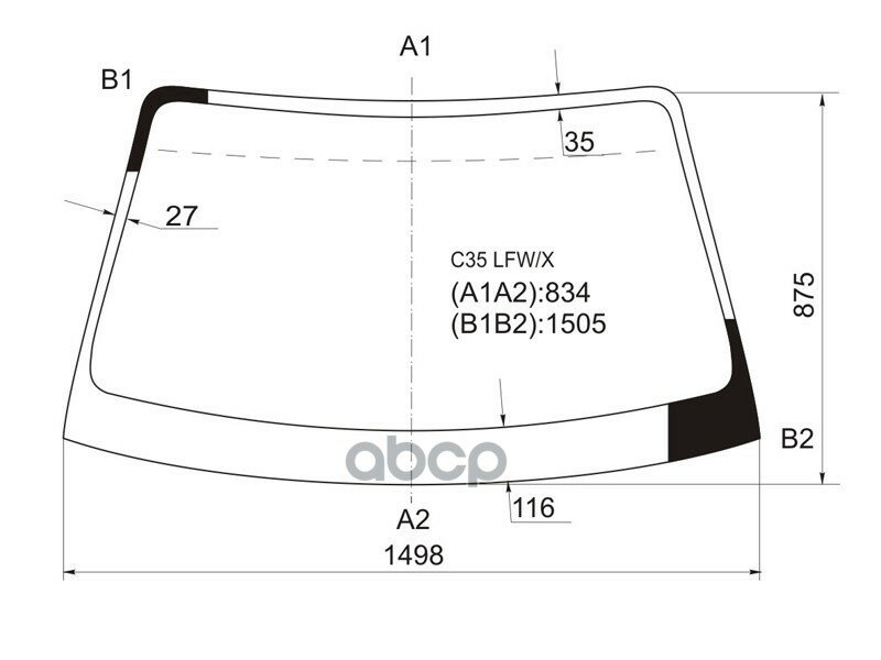 Стекло Лобовое Nissan Laurel 97-02 XYG арт. C35 LFW/X