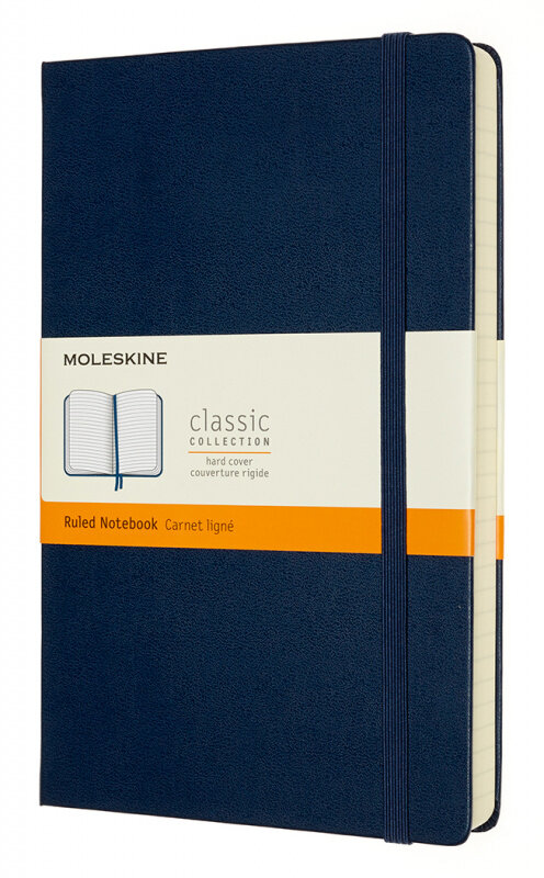 Блокнот Moleskine CLASSIC EXPENDED Large 130х210мм 400стр. линейка твердая обложка синий сапфир - фото №1