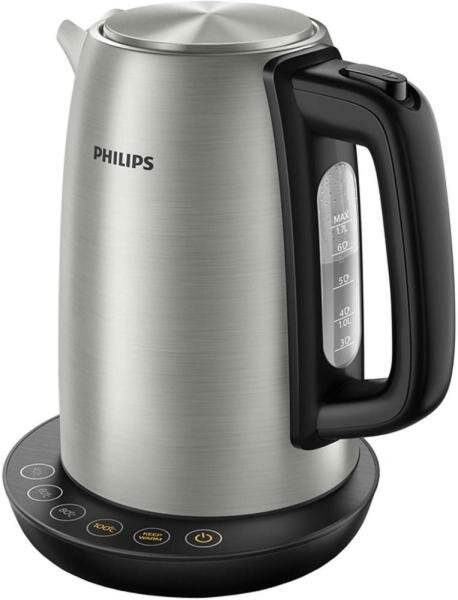 Чайник электрический Philips HD9359/90 2200 Вт серебристый чёрный 1.7 л нержавеющая сталь