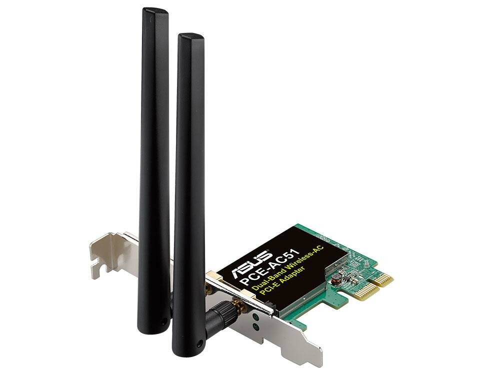 Беспроводная сетевая карта ASUS PCE-AC51 802.11ac Dual-band Wireless-AC750 PCI-E Adapter