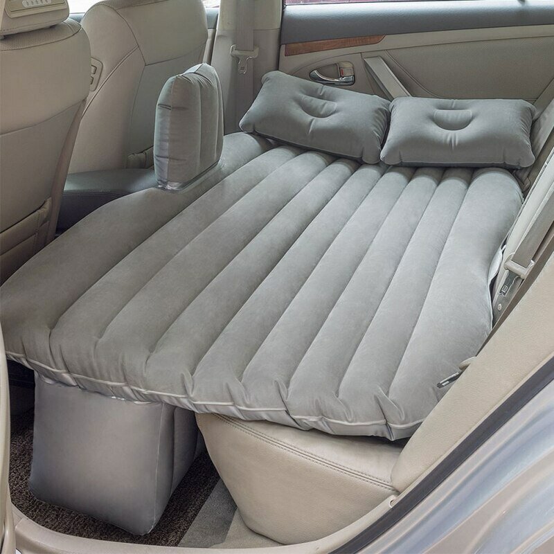 Матрас надувной / Надувная кровать / надувной матрас / авто-кровать / матрас надувной в машину на заднее сиденье 136х80 Цвет серый