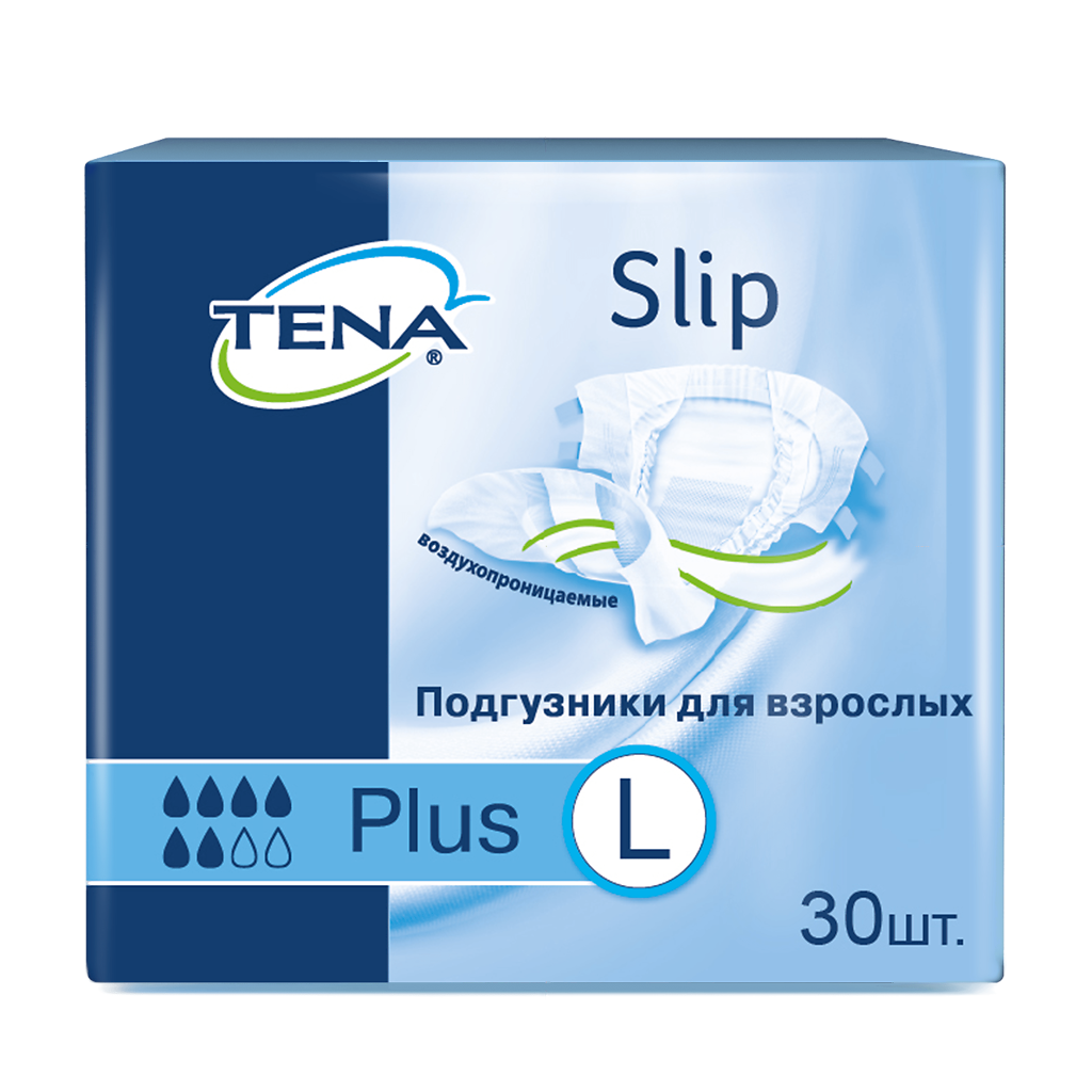 Tena Slip Plus подгузники для взрослых р. L (100-150 см), 30 шт