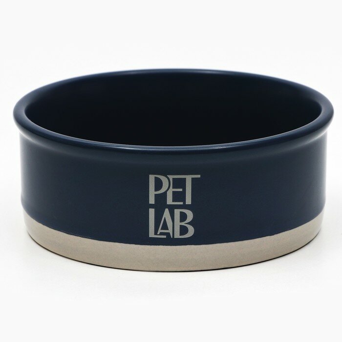 Pet Lab Керамическая миска 300 мл, синяя - фотография № 1