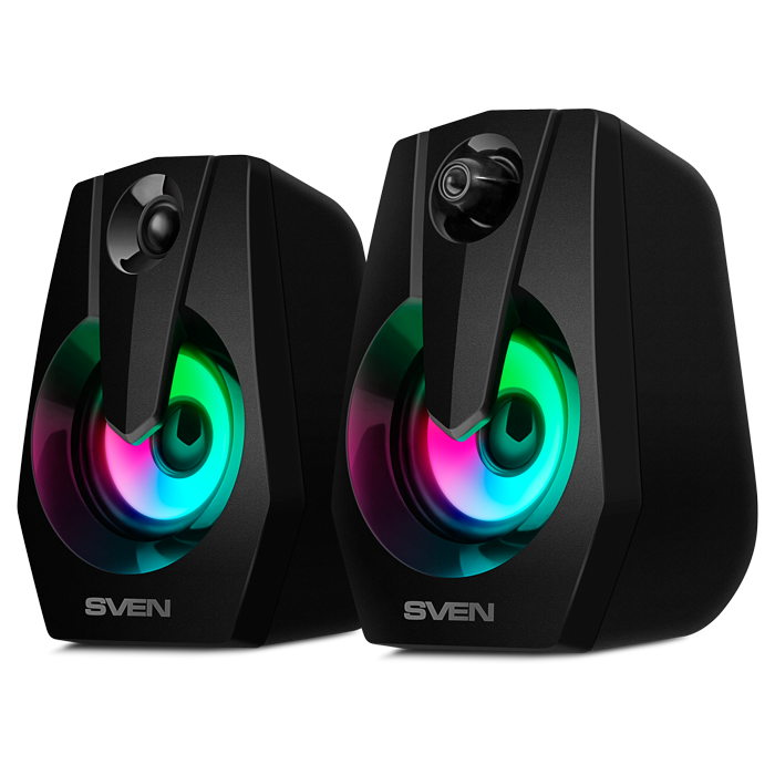 Колонки Sven 370 2.0 чёрные (2x2W USB RGB подсветка)