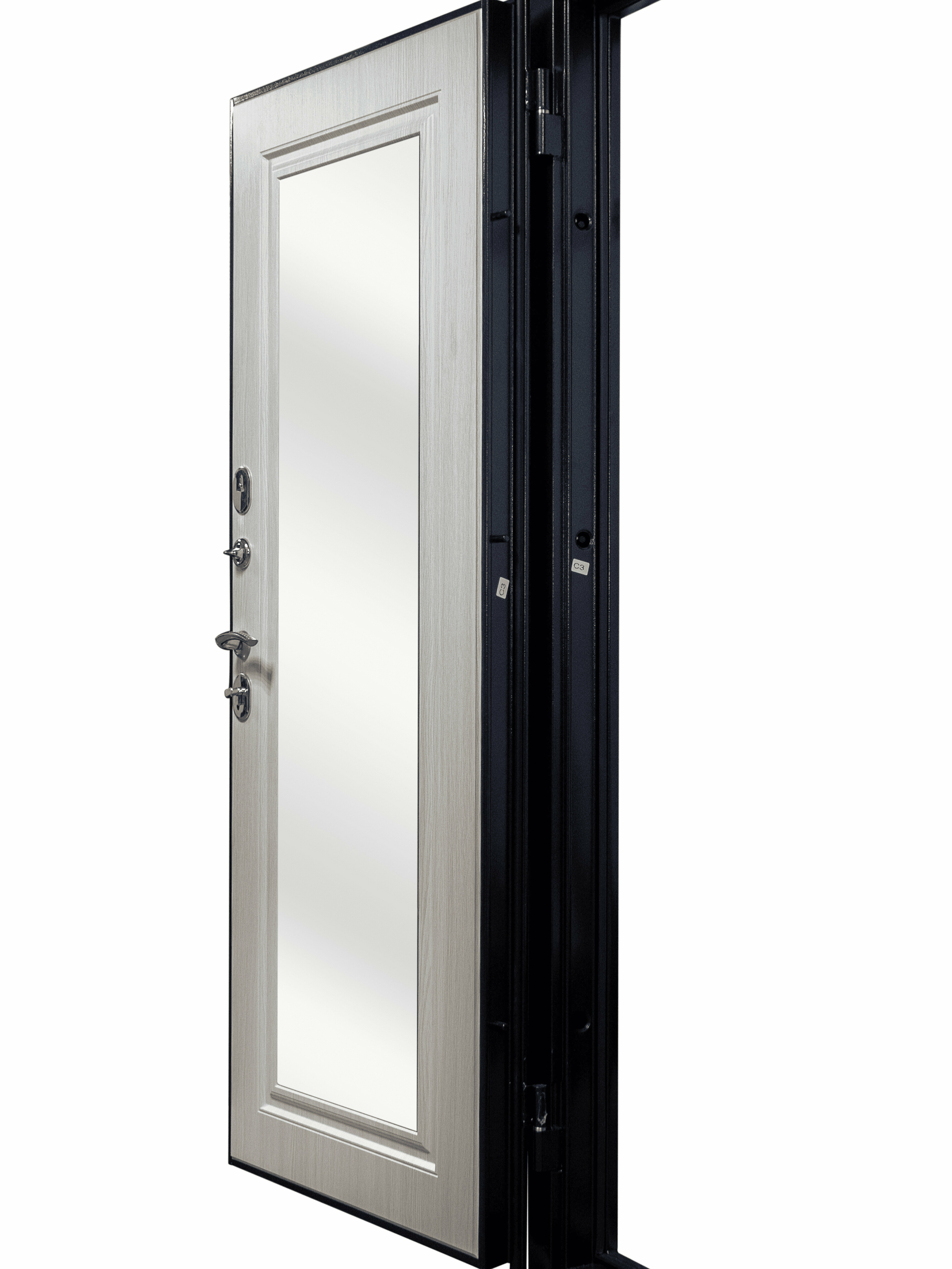 Дверь входная металлическая в квартиру, с зеркалом, "Стандарт Линии (зеркало фацет)" - фотография № 6