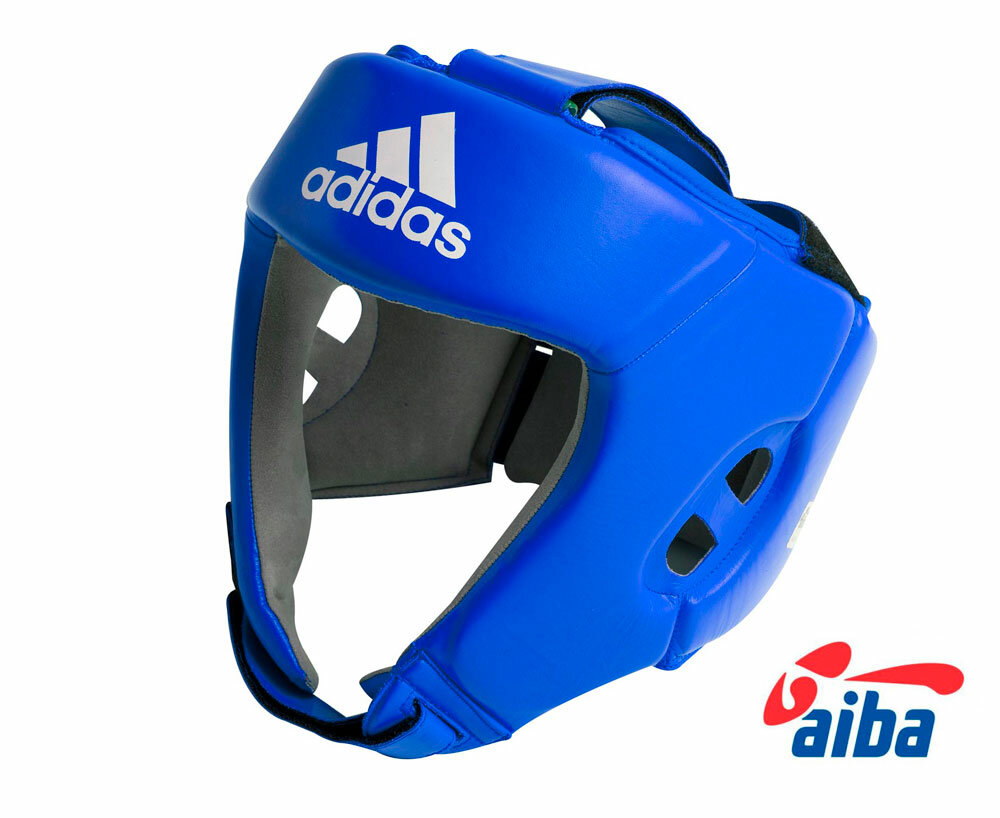 Шлемы боксёрские: Шлем боксерский Adidas AIBA синий, размер L, артикул AIBAH1