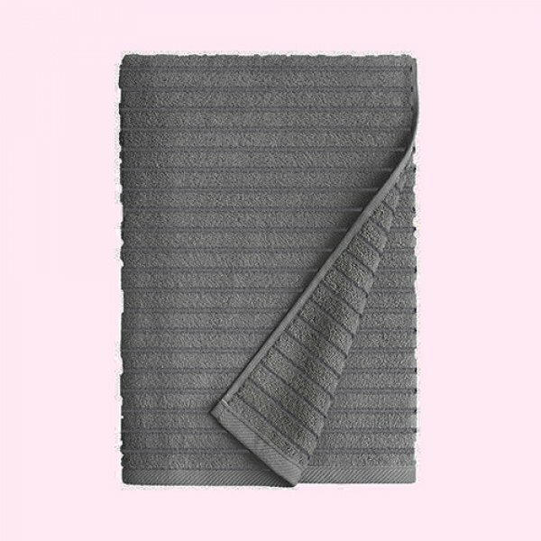 Полотенце махровое Волна страйп темно-серый, Размер 70 x 140 - фотография № 1