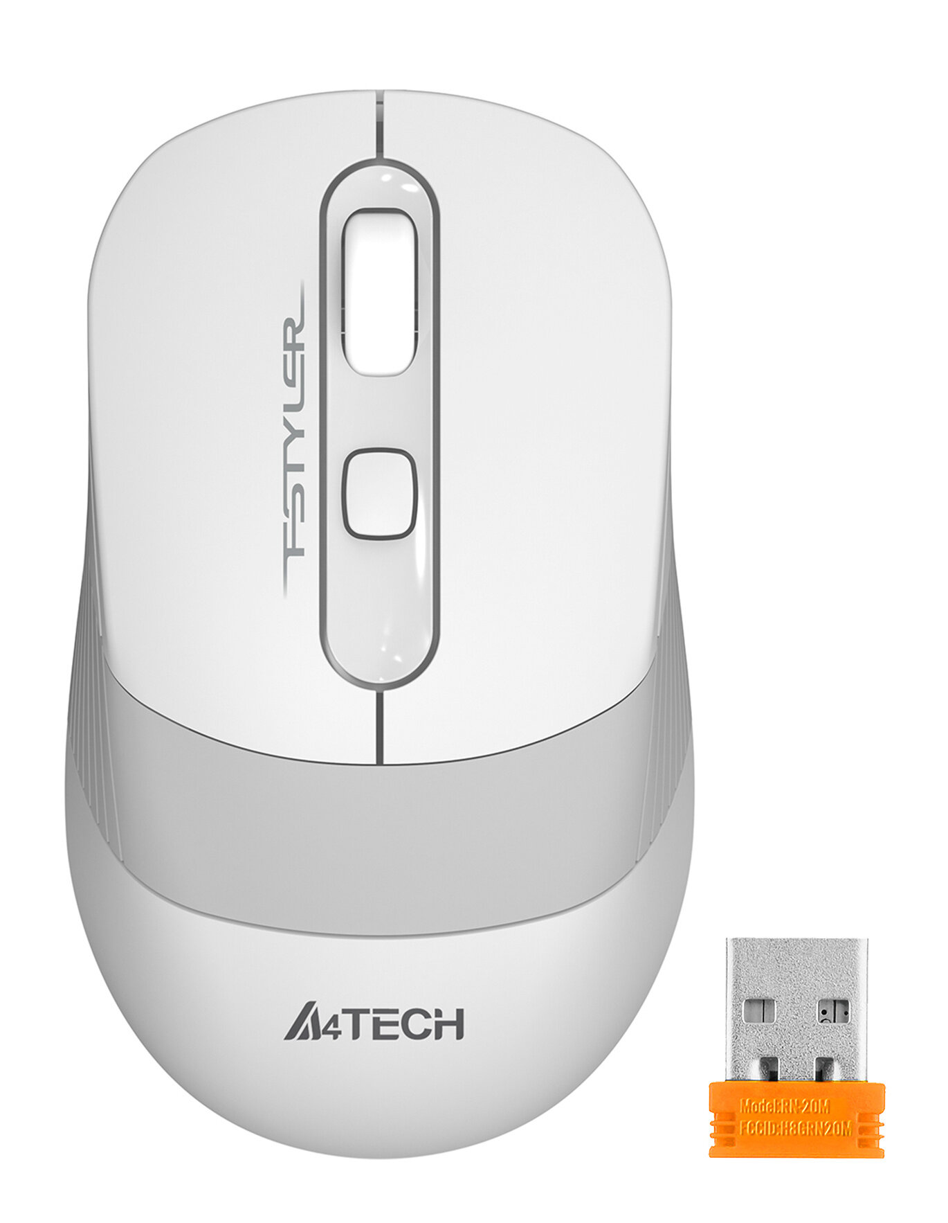 Мышь A4Tech Fstyler FG10S белыйсерый оптическая 2000dpi silent беспроводная USB 4but - фотография № 2