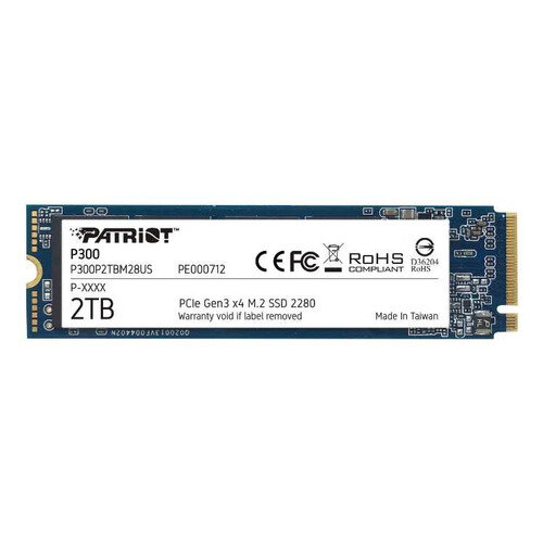 SSD накопитель Patriot P300 P300P2TBM28 2ТБ, M.2 2280, PCI-E x4, NVMe