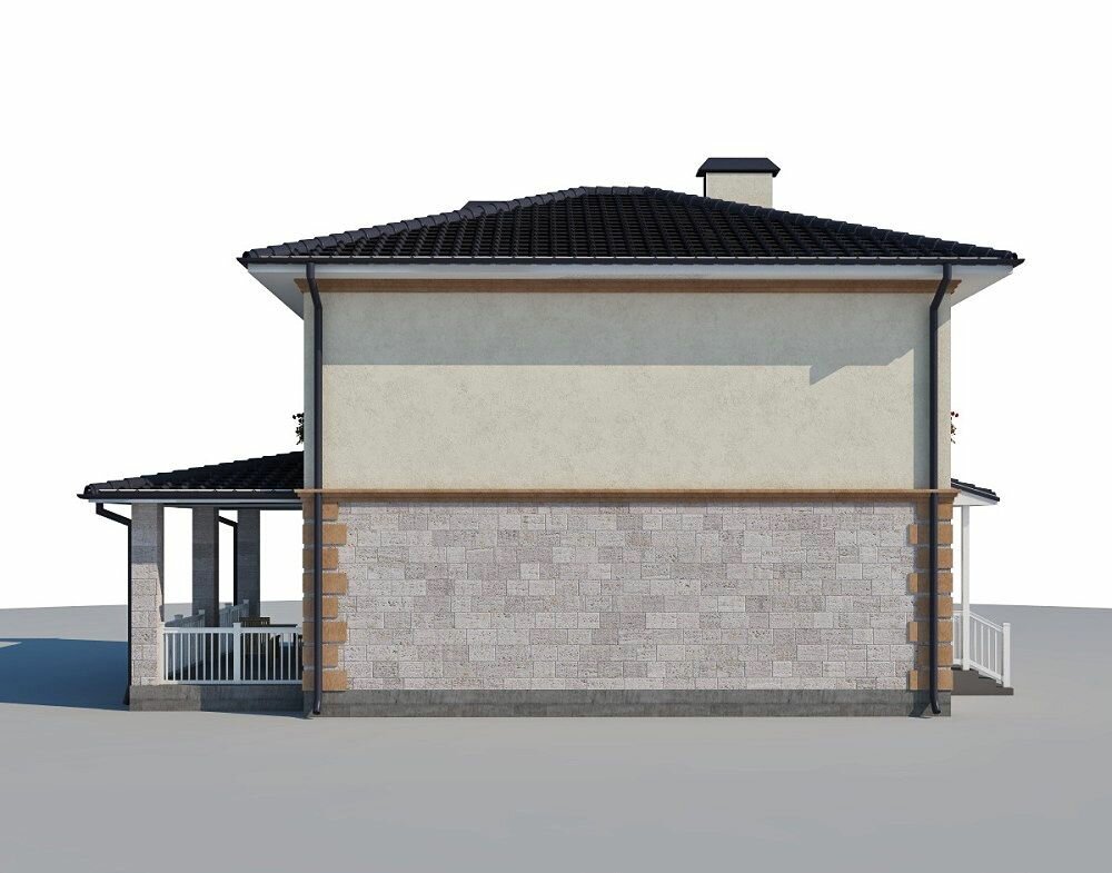 (131м2, 10х9м) Готовый проект двухэтажного дома из газобетон с кабинетом и террасой - AS-2078 - фотография № 7