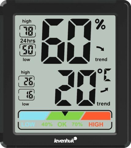 Термогигрометр Levenhuk Wezzer BASE L20 / датчик температуры и влажности цифровой Комнатный мини-гигрометр домашняя метеостанция