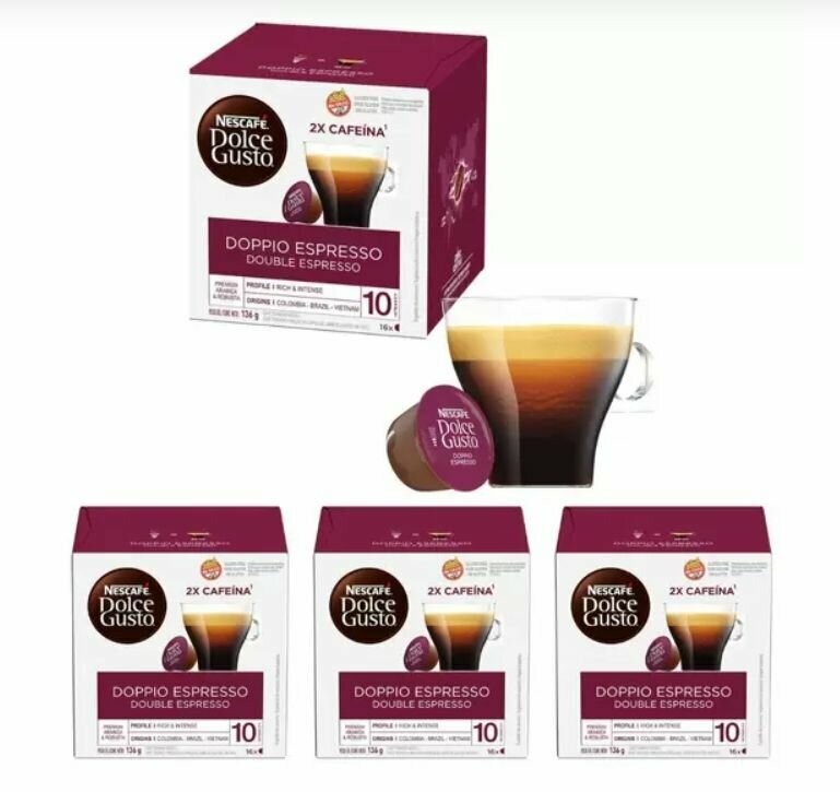 Кофе в Капсулах Nescafe Dolce Gusto Doppio Espresso 6 упаковок по 16 Капсул - фотография № 5