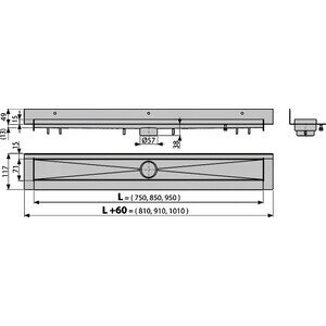 Душевой лоток AlcaPlast Modular Wall пристенный (APZ23-850) - фотография № 2