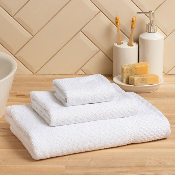 фото Полотенце махровое LoveLife Royal 30х50 см, цвет белый, 100% хлопок, 450 гр/м2