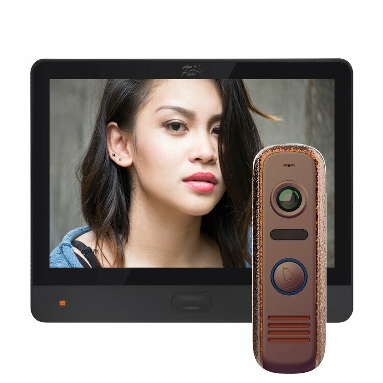 Комплект Full HD WiFi видеодомофона Fox FX-HVD800Q с панелью FX-CP40 (черный)