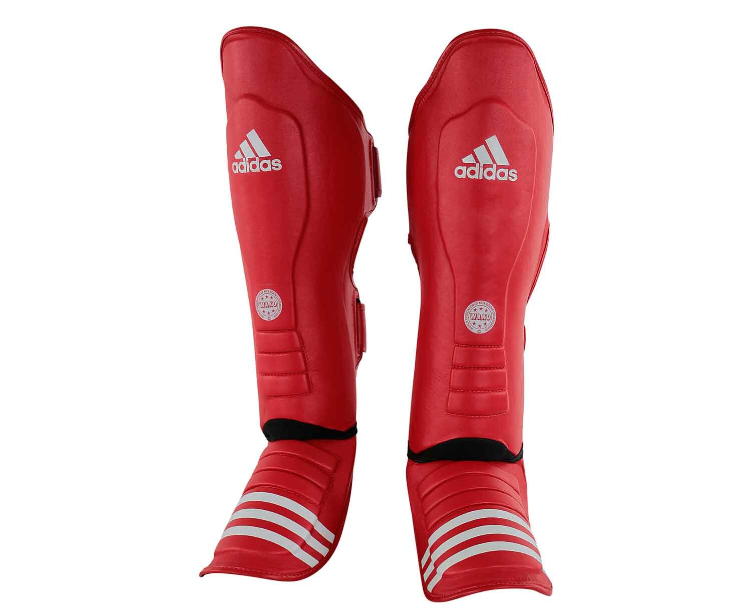Защита голени-стопы: Защита голеностопа Adidas WAKO Super Pro Shin Instep Guards красная, размер M, артикул adiWAKOGSS11 (Размер: M)