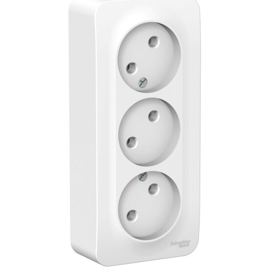 Розетка SCHNEIDER ELECTRIC BLANCA 3-ая без заземления, без шторок, изол. пл., 16А, 250В, белый BLNRA000311