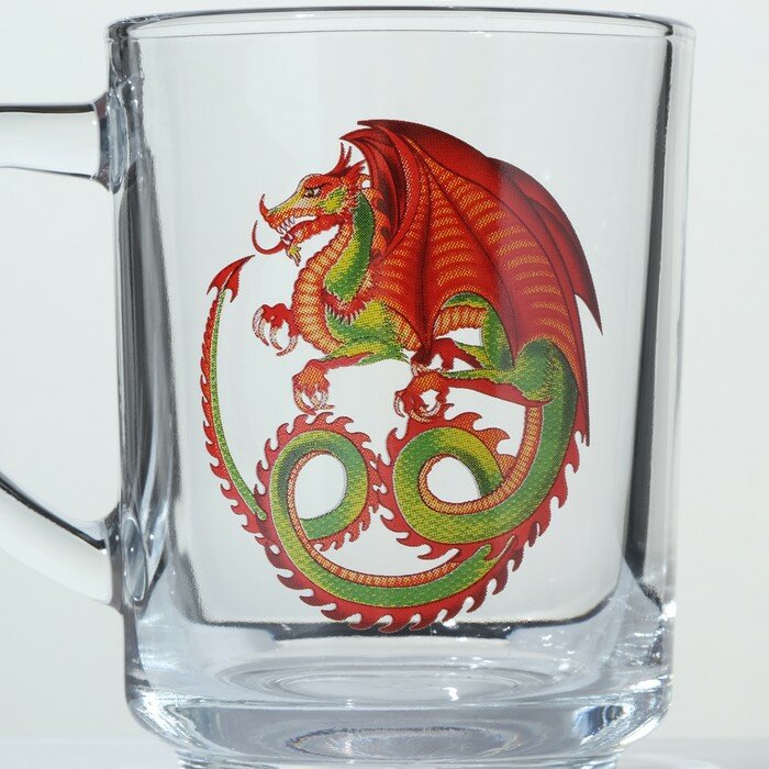 Кружка «Красный дракон», стеклянная, 200 мл - фотография № 2