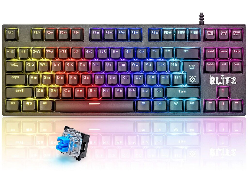 Механическая клавиатура для компьютера игровая Defender Blitz (TKL 80%)