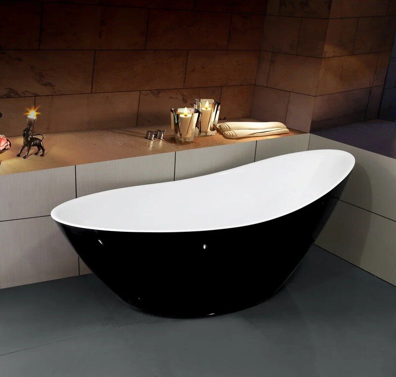 Акриловая ванна Esbano London 180x80x75 черная