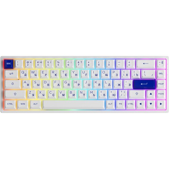 Клавиатура беспроводная/проводная AKKO 3068B Plus Jelly Pink switches (White/Blue)