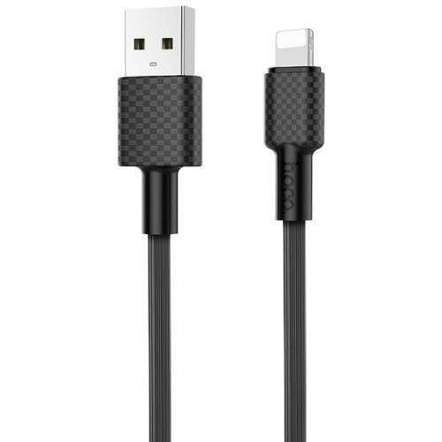 Кабель USB2.0 Am Lightning Hoco X29 2A Black, черный - 1 метр