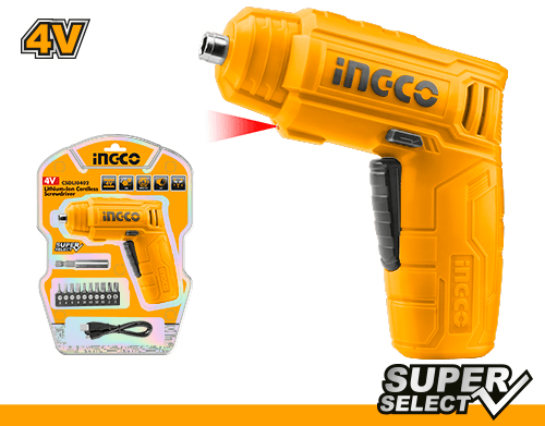 INGCO_PowerTools Отвертка аккумуляторная Li-Ion 4В, Ingco CSDLI0402