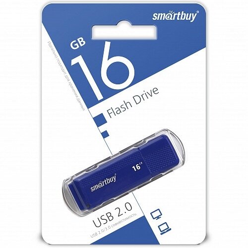 USB 2.0 Flash Drive 16GB SmartBuy Dock, синий