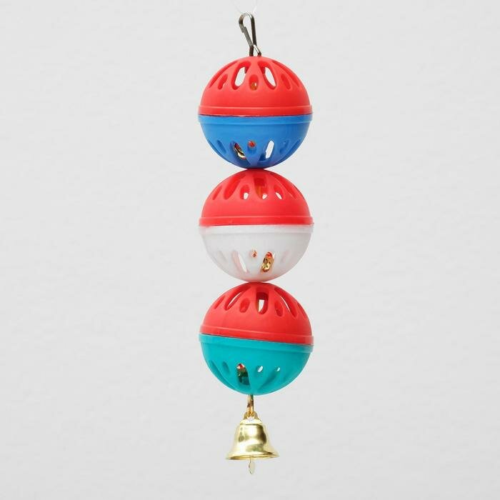 Игрушка для попугая "Забава" с 3 шариками, микс - фотография № 3