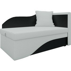 фото Кушетка АртМебель Гармония эко-кожа бело-черный правый