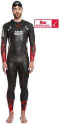 Гидрокостюм мужской MadWave WETSUIT JET, Цвет - черный/красный;Размер - XXL;Материал - Неопрен