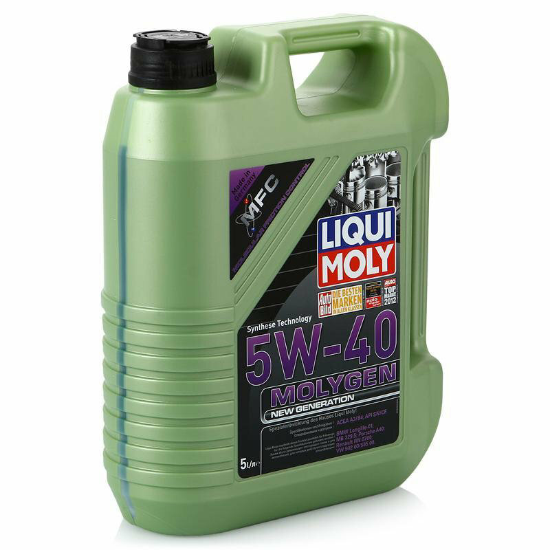 Масло моторное Liqui Moly Molygen NG 5W40, LL-01/ 502.00-505.00/ 229.5/ RN0700 / A40 SN/CF A3/B4, 5 литра 9055/8536