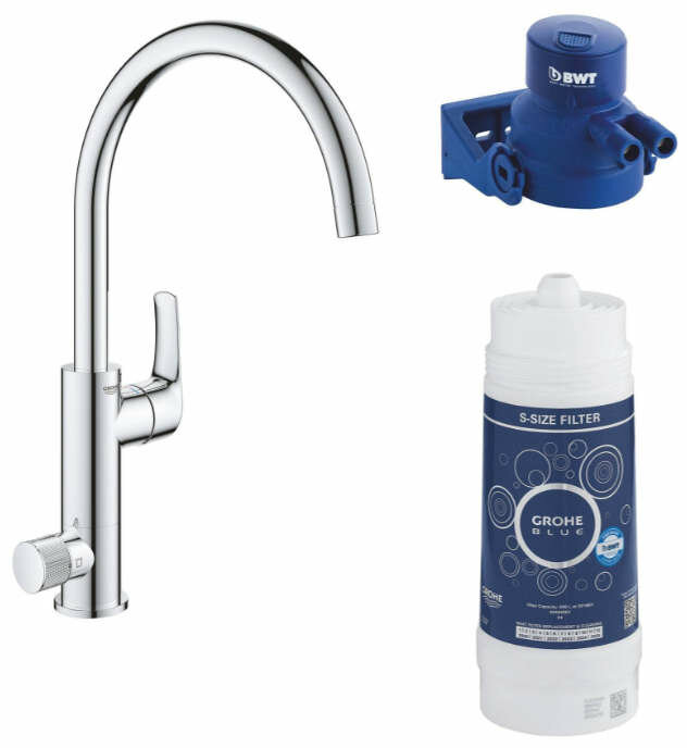 Смеситель для кухни с функцией фильтрации Grohe Blue Pure Eurosmart 119708 хром