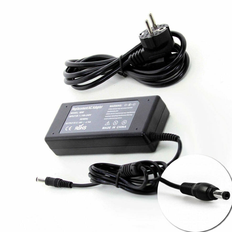 Для Toshiba SATELLITE P845-BKS Зарядное устройство блок питания ноутбука, совместимый (Зарядка адаптер + сетевой кабель/ шнур)
