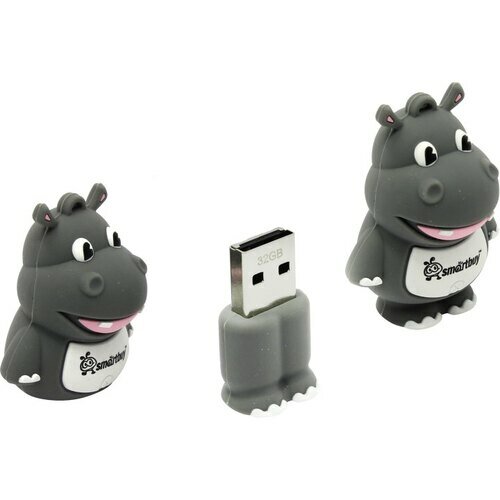 Флешка Smartbuy Wild Hippo SB32GBHip 32 Гб Grey