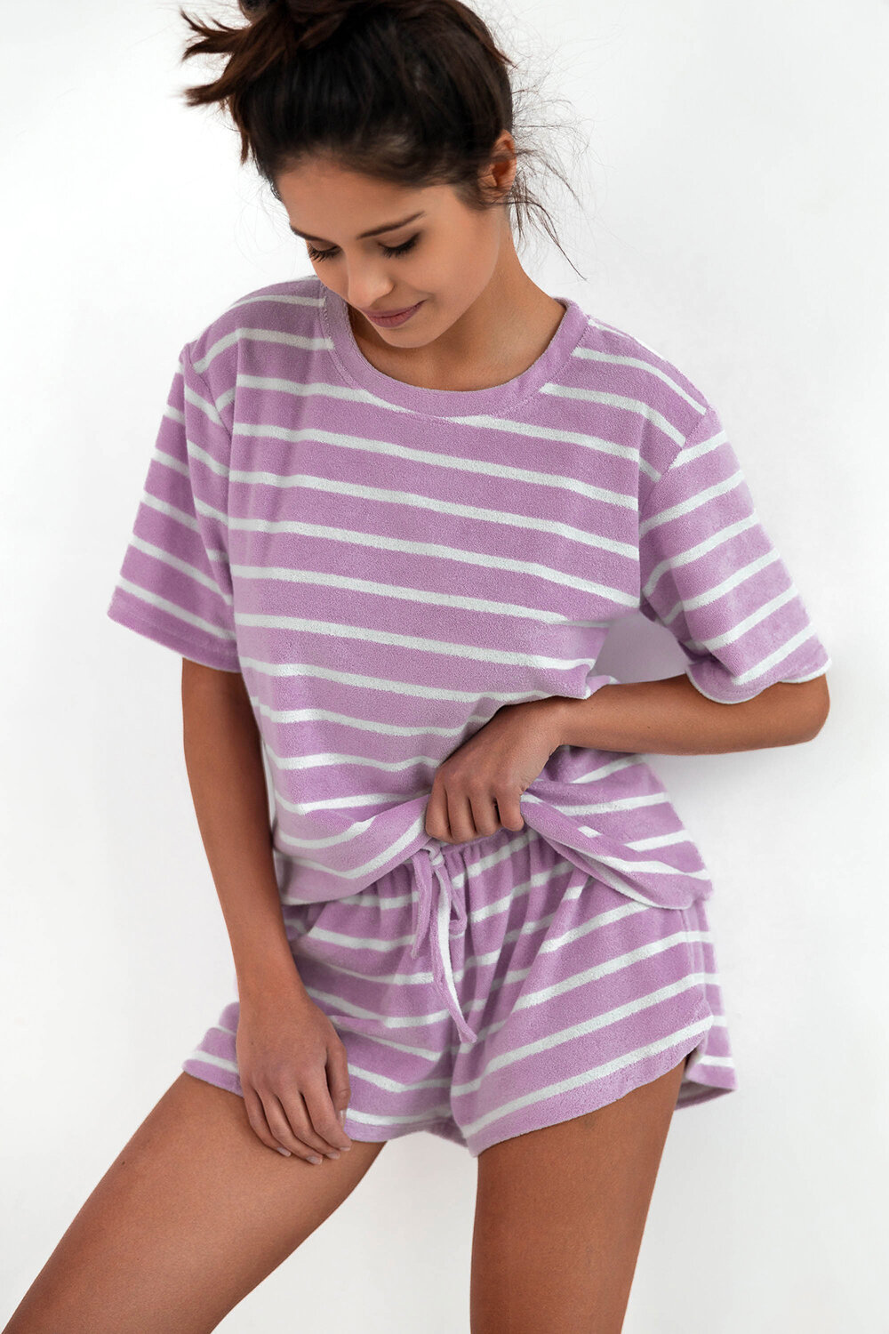 Пижама женская SENSIS Unity, футболка и шорты, сиреневый (Размер: S/M)
