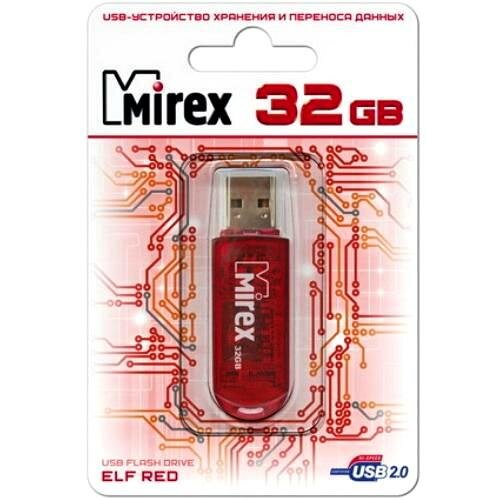 Флешка Mirex Elf Red 32 Гб usb 2.0 Flash Drive - красный