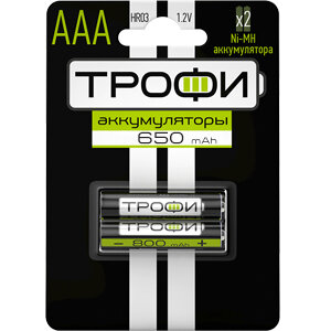 Трофи Аккумулятор Трофи HR03-2BL 650 mAh, 2шт