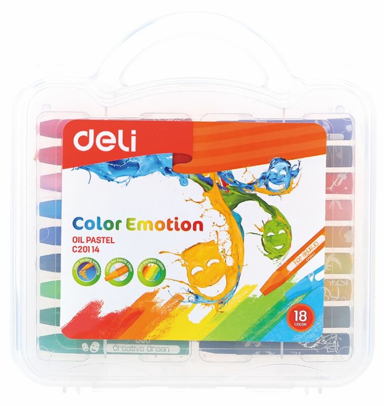 Масляная пастель Deli Color Emotion шестигранные 18цв. пл.кор. 12 шт./кор. - фото №1