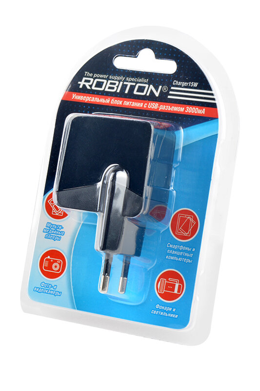 Robiton Зарядное устройство для телефонов Robiton Charger 15W 3000мА (Charger15W)