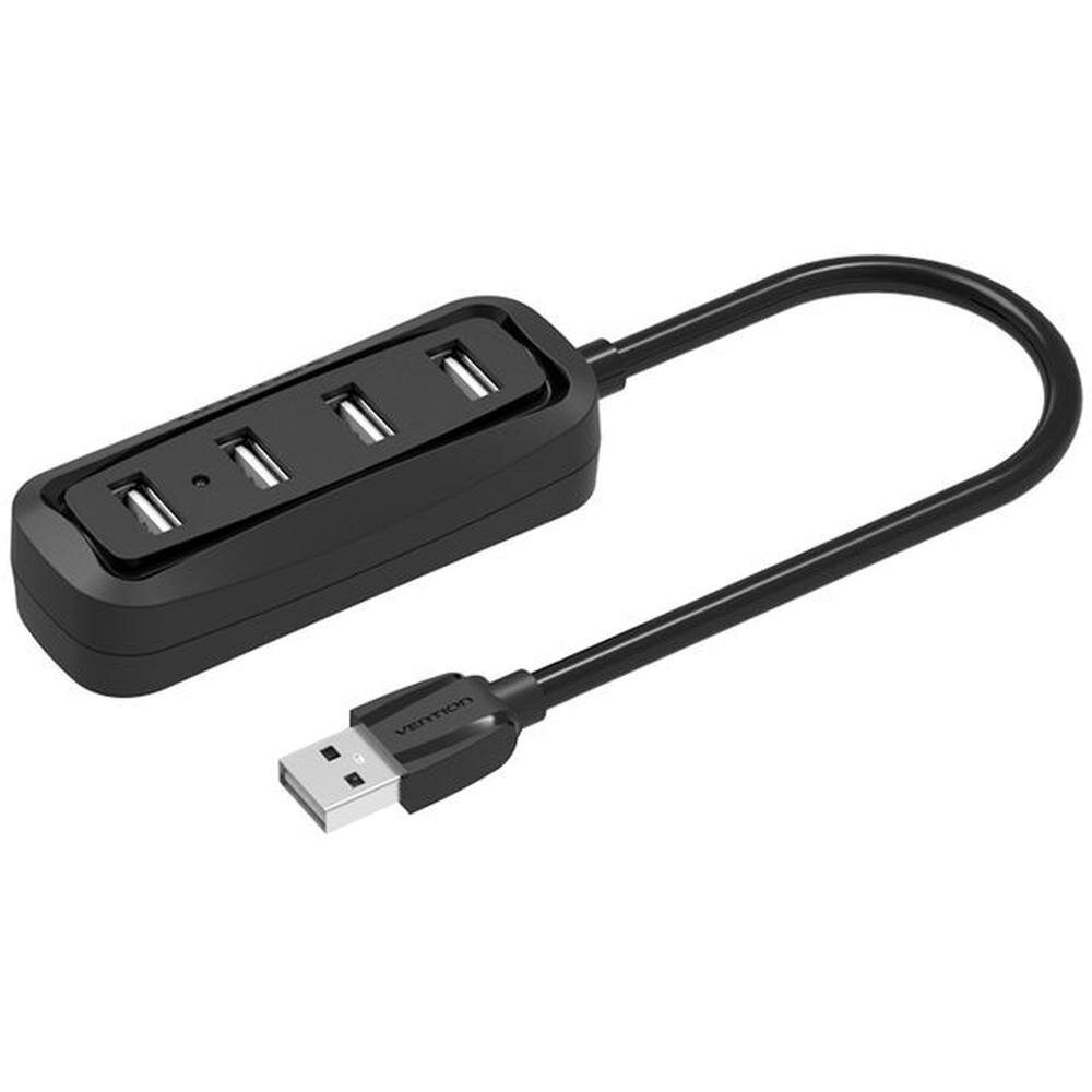 Концентратор USB 2.0 Vention VAS-J43-B100 4 ports черный 1м