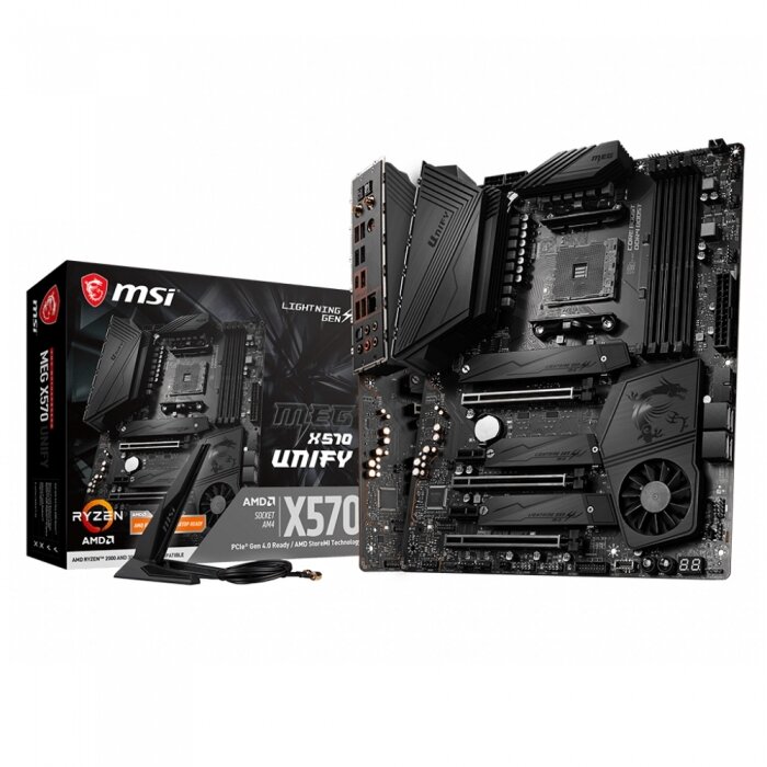 MEG X570 UNIFY Socket AM4, AMD® X570, 4xDDR4-3200, 3xPCI-Ex16x, 2xPCI-Ex1x, 4xSATA3(RAID 0/1/10), 3xM.2, 8 Ch Audio, GLan, W